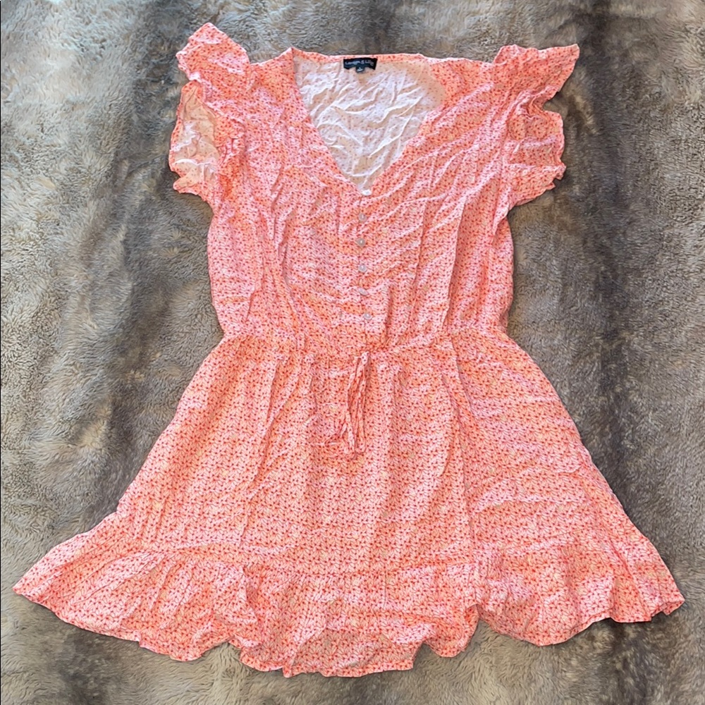 Pink Floral Ruffled Dress 🌸